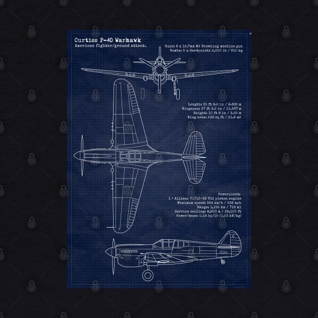 P40 WarHawk Blueprint by Aircraft.Lover